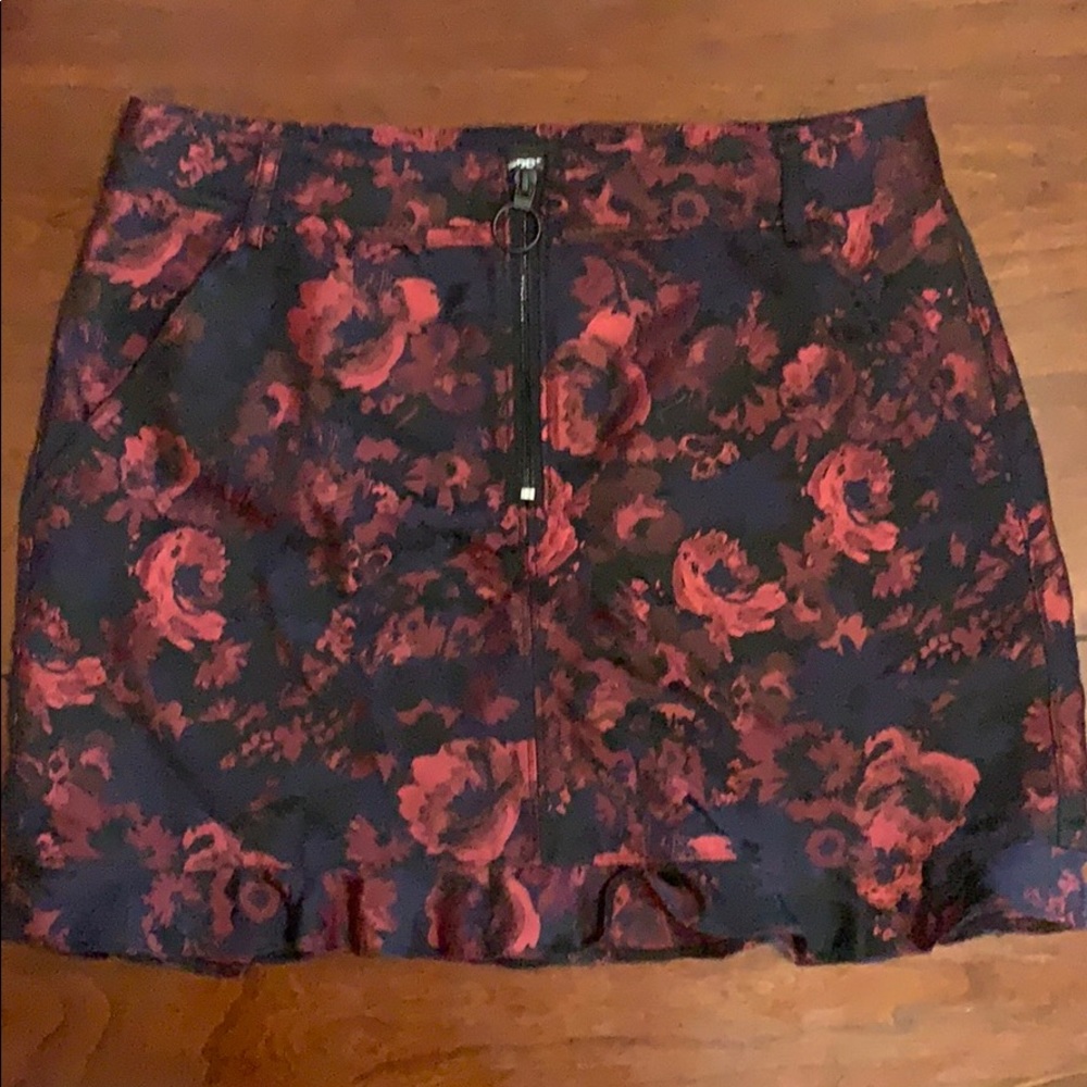 Red and black Express skirt